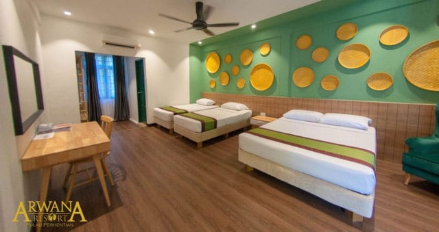 modern decorated family deluxe room in arwana perhentian resort at perhentian besar island