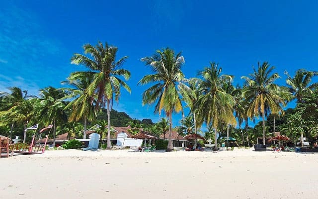 lang tengah island resort beach trees