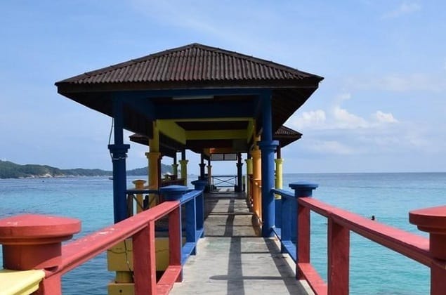 perhentian island jetty with colorful fence