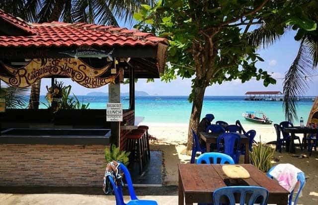 pulau tioman island restaurant table chairs
