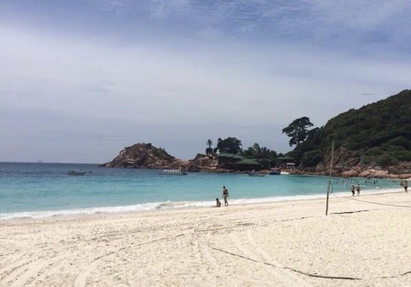 Redang island long beach sand and blue seawater 